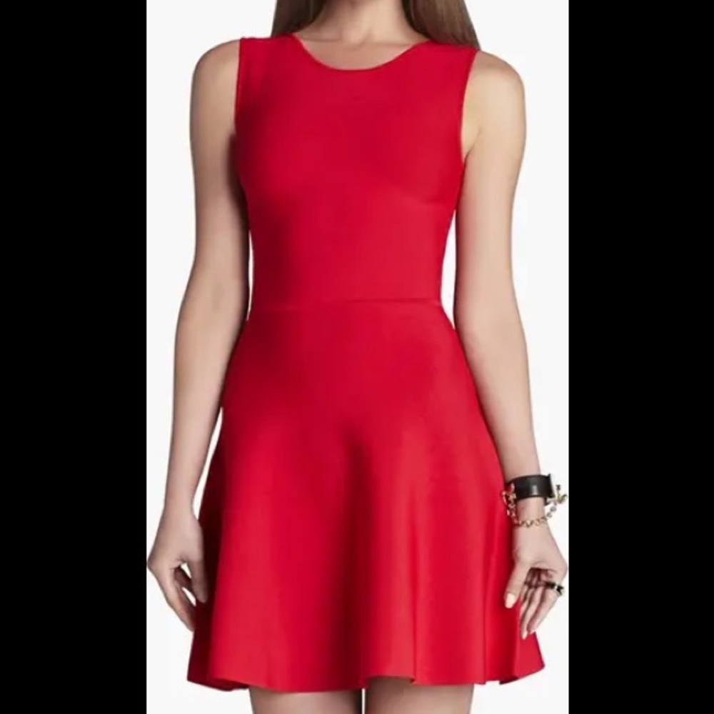 BCBGMAXAZRIA Red Fit and Flare Cocktail Dress